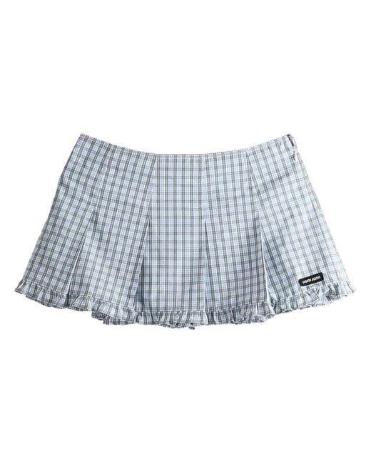 Miu Miu Black Pleated Check Miniskirt Sage" Mg2689 196L F073K"