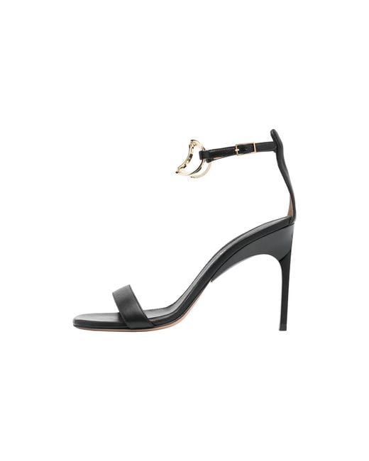 Off-White c/o Virgil Abloh Black Paperclip Leather High Sandal Owih045S23Lea0011076"