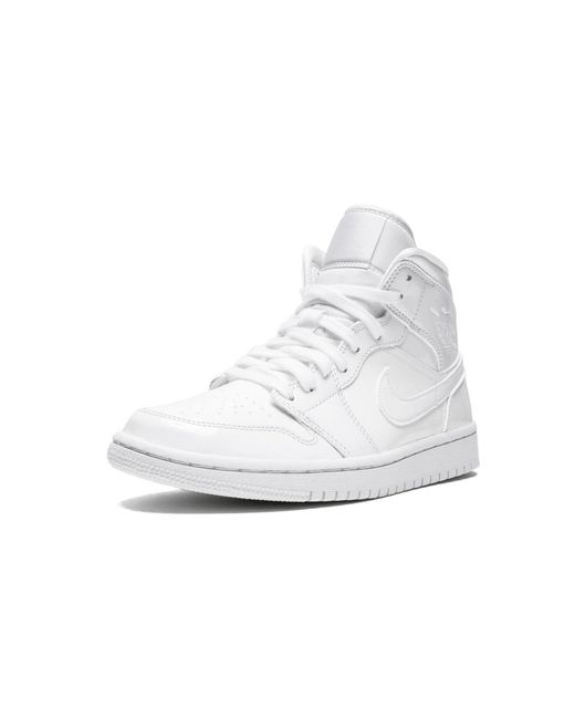 Nike Black Air 1 Mid "Triple Patent Leather" Bq6472 111"