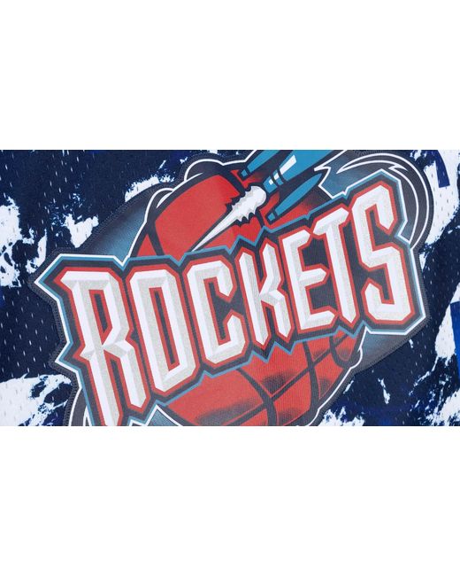 Mitchell & Ness Black Marble Swingman Jersey "Nba Houston Rockets 1996 Clyde Drexler" Tfsm1278 Hro96Cdrblue" for men