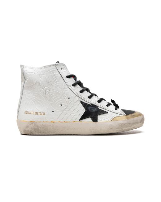 Golden Goose Deluxe Brand Black Francy Penstar Flowers Printed Suede Upper And List Nylon Toe Leather Star