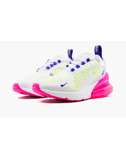 Nike Air Max 270 "white / Pink Blast / Volt" Shoes | Lyst