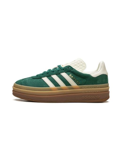 Adidas Black Gazelle Bold "green / White / Gold" Shoes