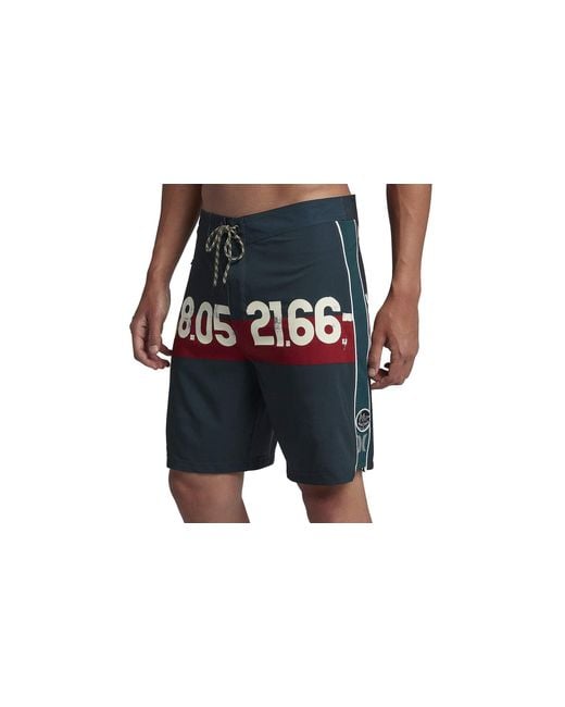 Hurley Black Jjf 4 Phantom Parallel Sea 19" Boardshorts "Midnight Spruce" Aj2042 303" for men