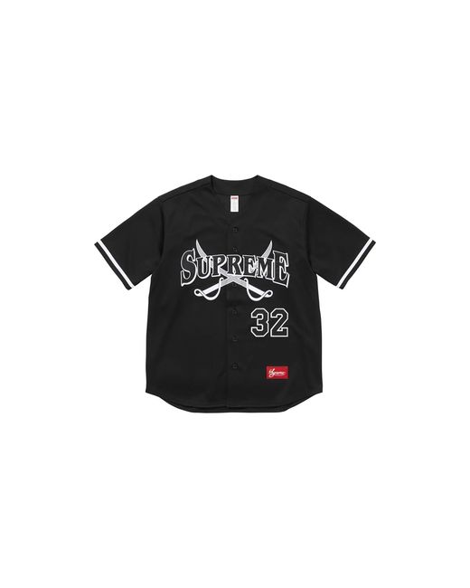 Supreme Black Swords Baseball Jersey "Fw25