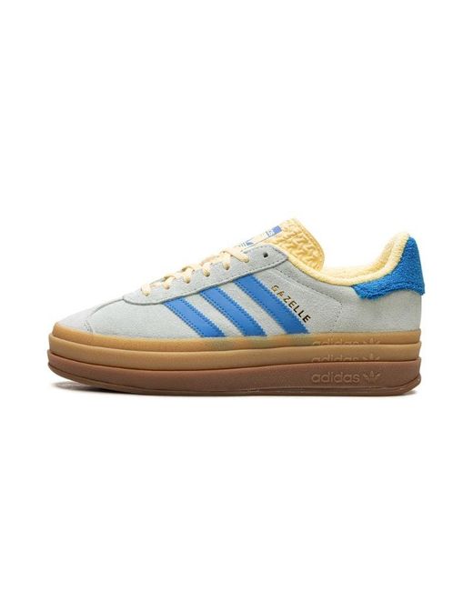 Adidas Blue Gazelle Bold Suede And Terry Platform Sneakers Women