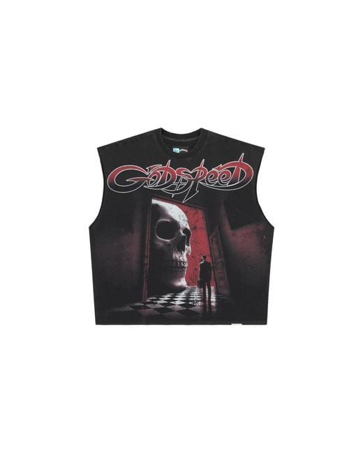 GODSPEED NEW YORK Black Fate's Doorstep Sleeveless T-Shirt Gs615" for men