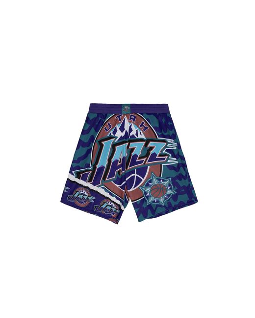 Mitchell & Ness Blue Jumbotron 2.0 Sublimated Shorts "Nba Utah Jazz" Pshr1220 Ujayyppptlpr" for men