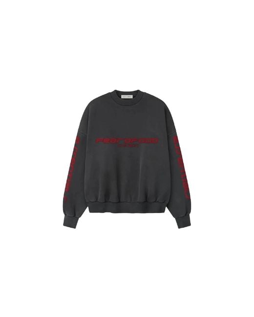 Fear Of God Black Chicago Heavy Fleece Cropped Sweatshirt "Iron" 192Ho256892F" for men