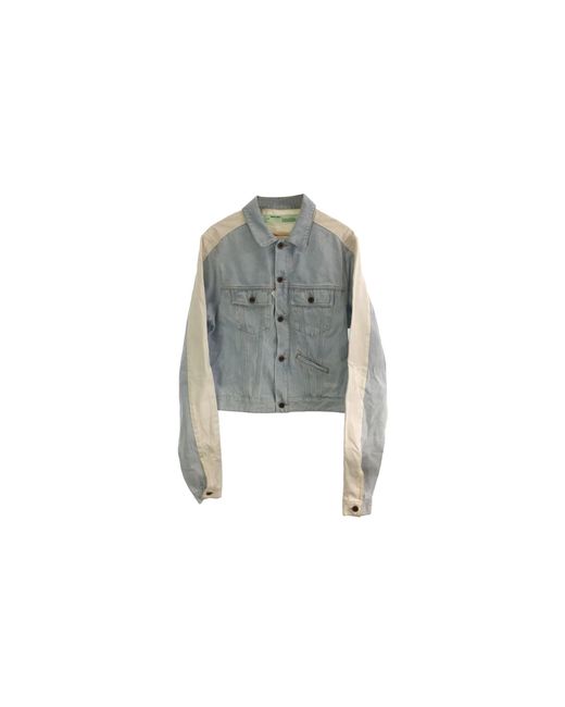 Off-White c/o Virgil Abloh Black Contrast Denim Jacket Omye026S19386001" for men