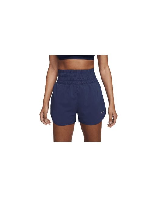 Nike Blue Dri-Fit Ultra High-Rise 3″ Brief-Lined Shorts "Midnight" Dx6642 410"