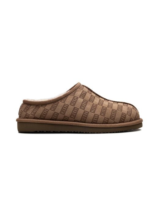 Kith Brown Mas Monogram Shearling Slippers "Loft" Khmsh0004 209" for men