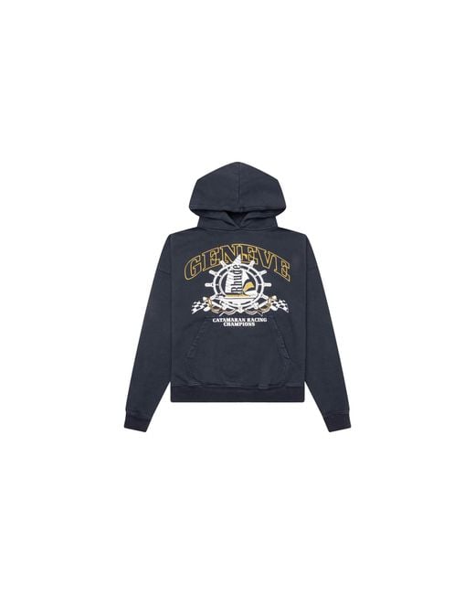 Rhude Black Geneve Hoodie "Vintage" Rhss24Ho020126100610" for men
