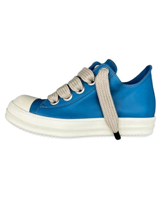 Rick Owens Blue Jumbolace Low Sneaks "Nublu Milk" Ru02F4893 Lgym2 6611" for men