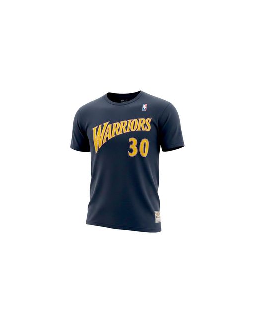 Mitchell & Ness Black Nba Golden State Warriors Stephen Curry Name & Number T-Shirt Bnn3Cw19045 Gswnavy09Scu" for men