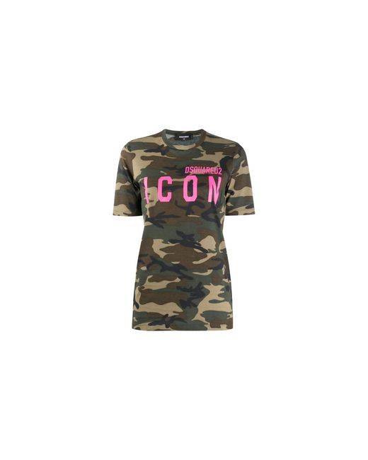 DSquared² Black Cotton T-Shirt "Camouflage Print" S80Gc0008-S23723-963"