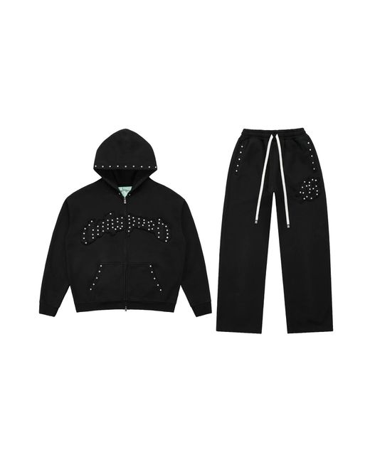 GODSPEED NEW YORK Black Og Vvs Studded Sweatsuit Gs563" for men