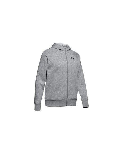 Under Armour Black Rival Fleece Sportstyle Hoodie "Steel Medium Heather 1348559 035"