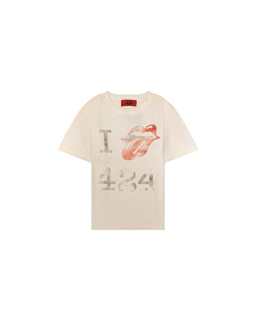 424 Black I Love Tongue T-Shirt Mtps 0022" for men