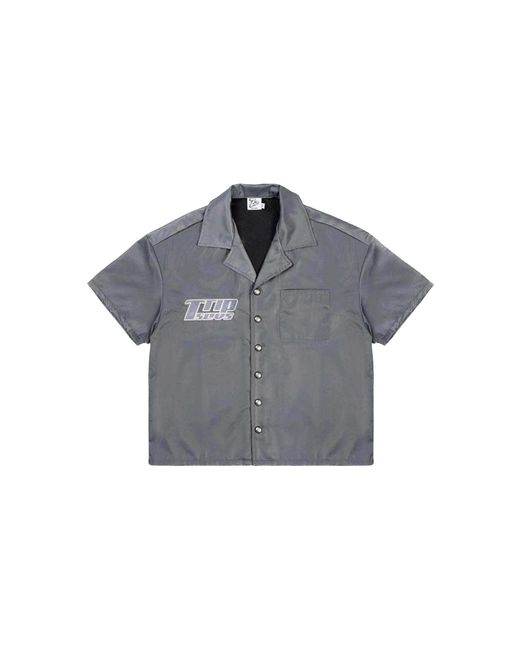 Triple Sevens Gray Nylon Button Up Shirt Ts7016" for men