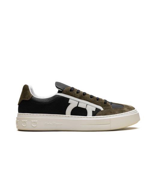 Ferragamo Black Borg 17 Lace-Up Sneakers 0736143 Tz U 71956" for men