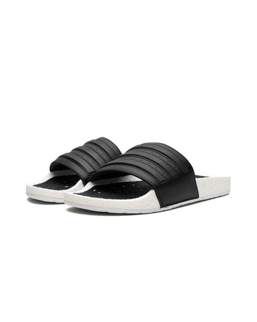 Adidas Black Adilette Boost Slides Shoes for men