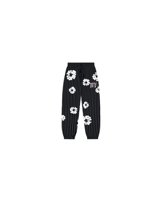 DENIM TEARS Black Pinstripe Wreath Sweatpants Dt240" for men