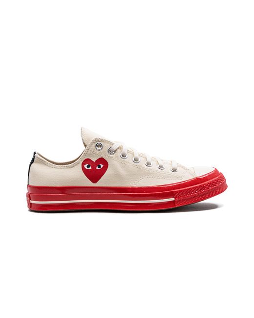 Converse Red Cdg X Chuck Taylor 70 Lo "Comme Des Garcons Play Egret Midsole" A01796C" for men