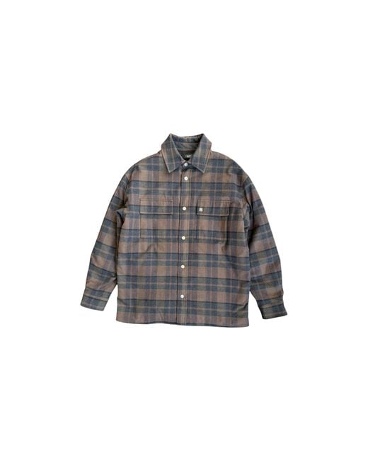 Amiri Black Ma Plaid Logo Padded Overshirt Amr012" for men