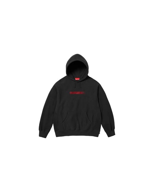 Supreme Black Swarovski Motion Logo Hooded Sweatshirt "Fw25