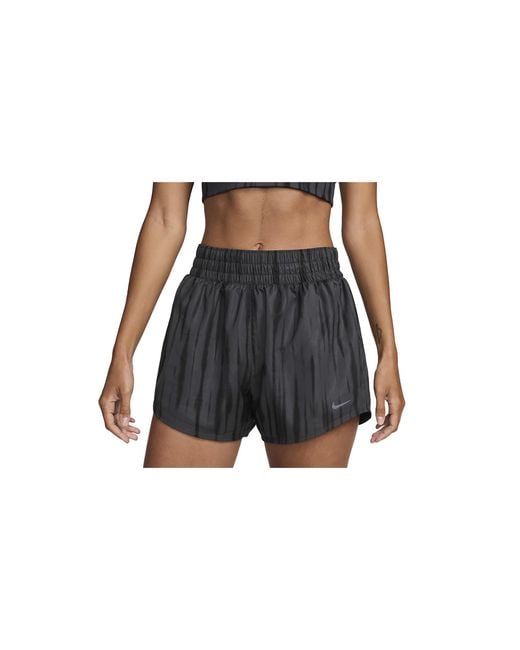 Nike Black Dri-Fit High-Waisted 3" Brief-Lined Shorts "Anthracite Fz6955 060"