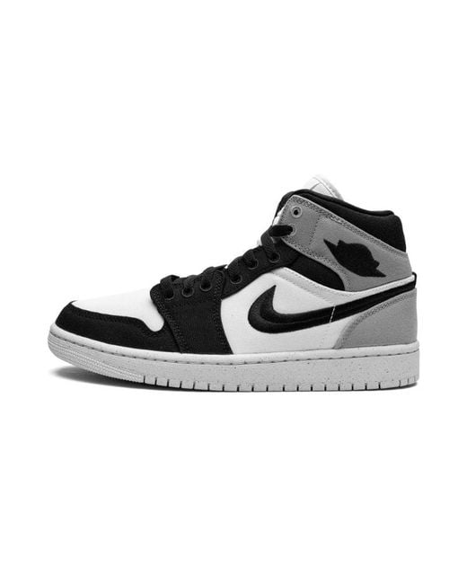 Nike White Air Jordan 1 Mid Canvas Mid-Top Trainers