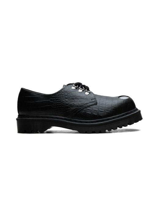 Dr. Martens Black 1461 Bex Steel Toe Leather Shoes "Croc Embossed Analine" 41725300" for men