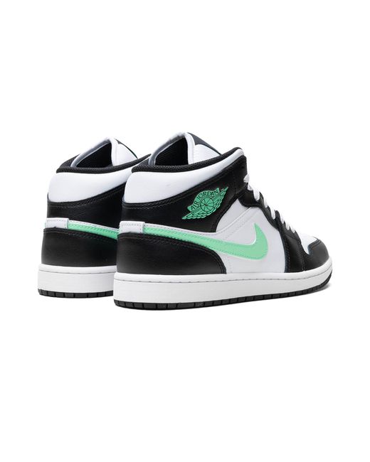 Nike Black Air 1 Mid "green Glow" Shoes for men
