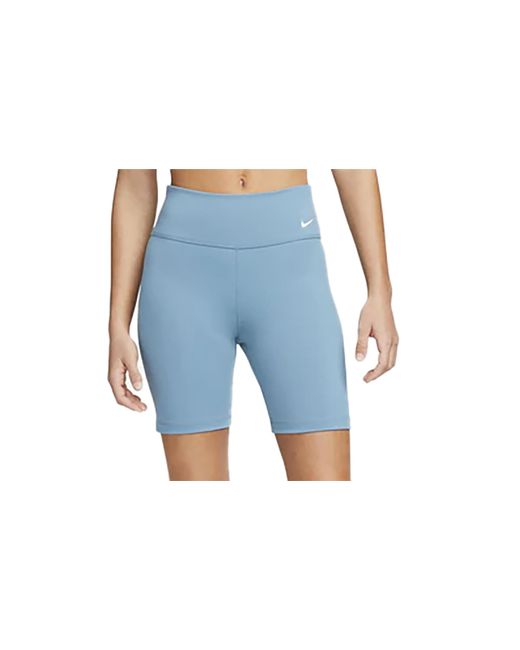 Nike Black One Mid-Rise 7" Biker Shorts "Aqua/ Dd0243 440"