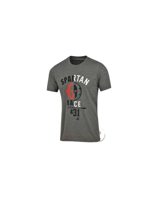 Reebok Black Spartan Race Graphic T-Shirt "Dark Heather" B83864" for men