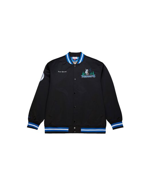 Mitchell & Ness Black Satin Jacket Vintage Logo "Nba Timberwolves Kevin Garnett" Jk12382 Mtiblck" for men