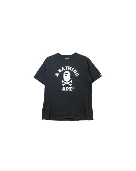 A Bathing Ape Black Captain Ape Crossbone T-Shirt 4I72110005" for men