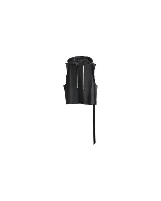 Rick Owens Black Hooded Tunic Sweatshirt "Faded" Du02F6165 Fdp 139" for men