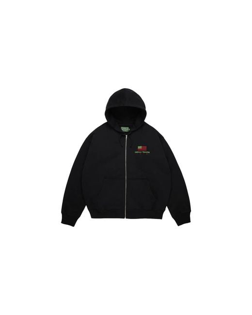 DENIM TEARS Black Pan African Zip Hoodie Dt917" for men
