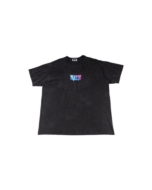 Kith Black Miami Neon Box Logo Vintage T-Shirt Khma030051 001" for men