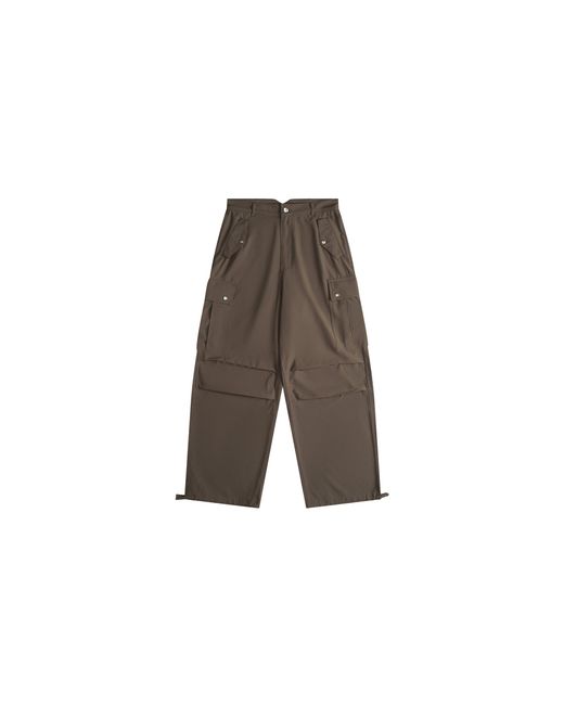Rhude Black Seersucker Parachute Pants Rhps24Pa12320372 Olv" for men