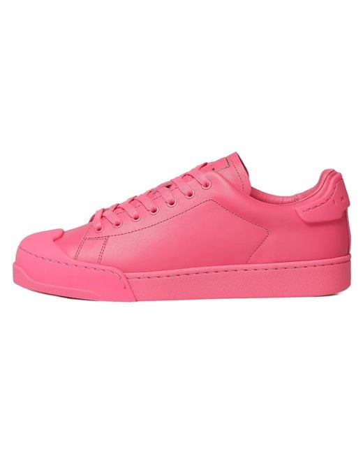Marni Black Dada Bumper Low Top Leather Sneakers "Fuchsia" Snzu013401 P5703 00C57" for men