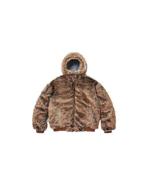 Supreme Black Reversible Faux Fur Hooded Work Jacket "Ss26