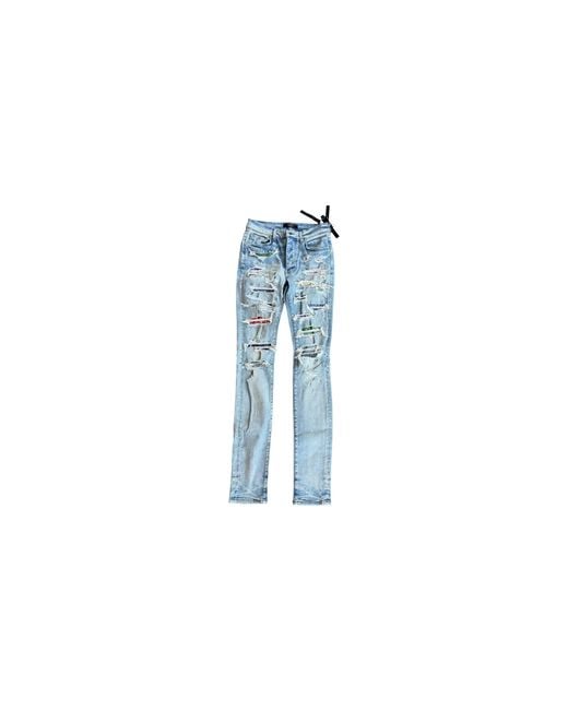 Amiri Black Bandana Patch Thrasher Jeans "Clay Amr008" for men