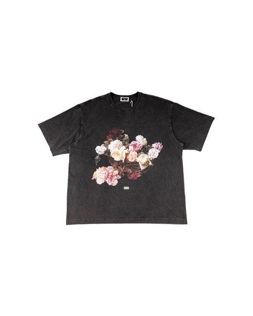 Kith Black New Order Florals Vintage Alex Tee Khm035095 001" for men