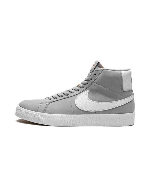 Nike Gray Sb Blazer Mid "Wolf" Dv5467 001" for men