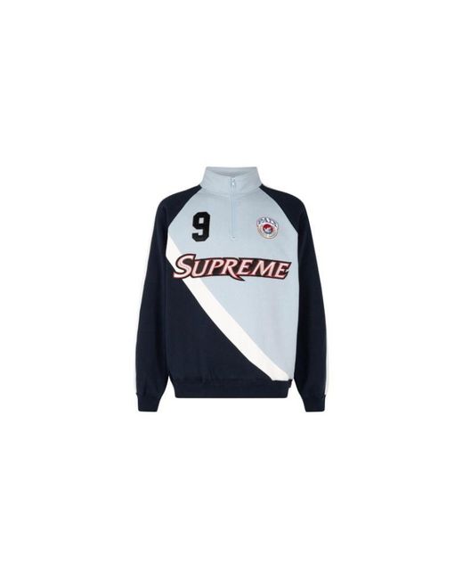 Supreme Black Equipé Half Zip Sweatshirt "Ss24" for men