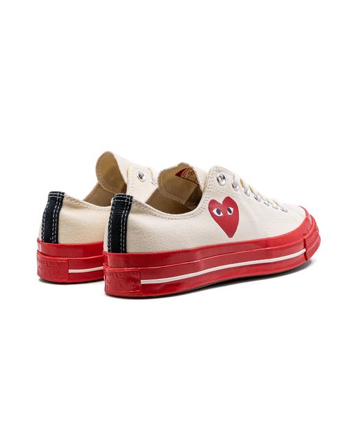 Converse Red Cdg X Chuck Taylor 70 Lo "Comme Des Garcons Play Egret Midsole" A01796C" for men