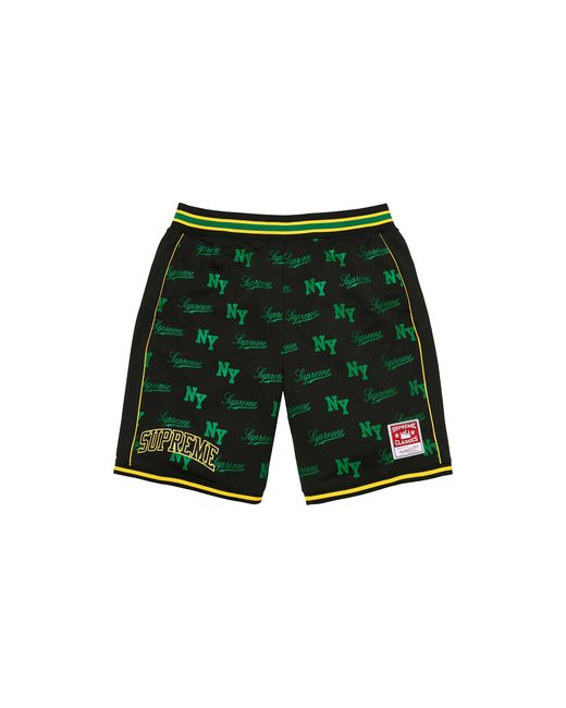 Supreme Green Mitchell & Ness Monogram Basketball Short "Ss26